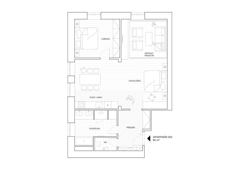 Půdorysy apartmánů