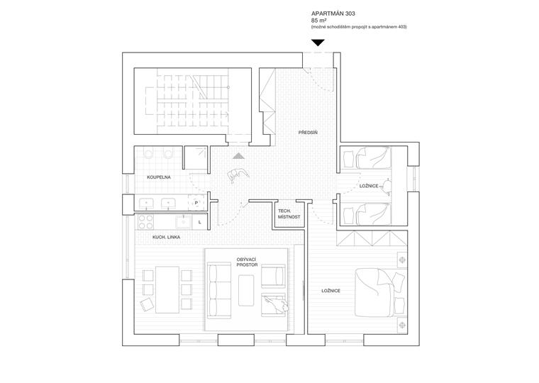 Půdorysy apartmánů